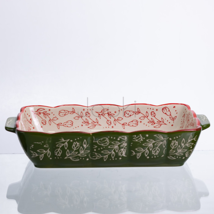 Форма для запекания Vintage 28×17×5 (см) прямоугольная форма для выпекания в духовке с ручками Зеленая HM05-10 Для комфорта каждый день 