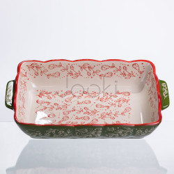 Форма для запекания Vintage 28×17×5 (см) прямоугольная форма для выпекания в духовке с ручками Зеленая HM05-10 Для комфорта каждый день 