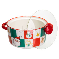 Супниця порцелянова Christmas новорічна 800 (мл) з кришкою Yiwu FM-CS-9C Функціональність Jooki