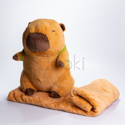 Мягкая игрушка-подушка с пледом Капибара 110×140 (см) Коричневый 520-7