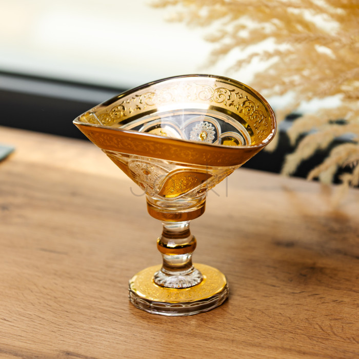 Конфетница стеклянная Bogema Gold 15 см Yiwu HP-34-134  Jooki