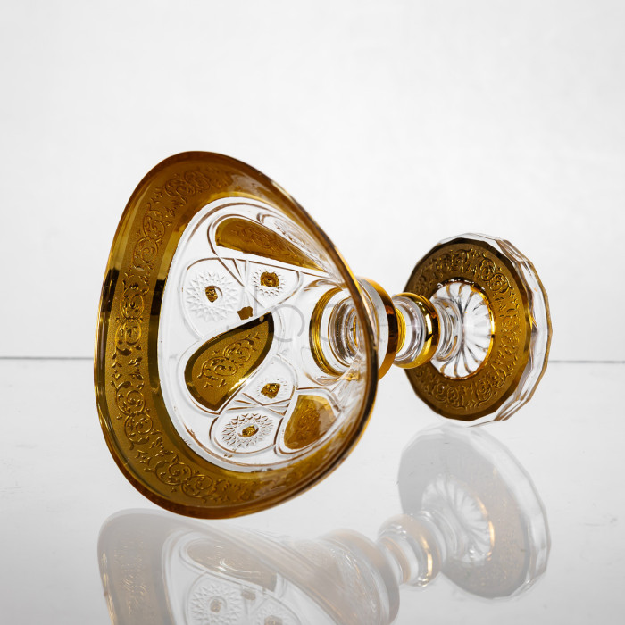 Конфетница стеклянная Bogema Gold 15 см Yiwu HP-34-134  Jooki
