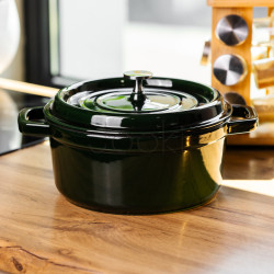 Кокотница чугунная эмалированная 4 л, малахит Yiwu HP-FLG-10 green  Jooki