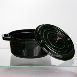 Кокотница чугунная эмалированная 4 л, малахит Yiwu HP-FLG-10 green  Jooki