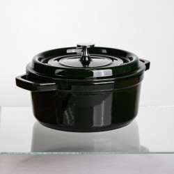 Кокотница чугунная эмалированная 4 л, малахит Yiwu HP-FLG-10 green  Jooki