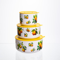 Контейнеры для еды фарфоровые Lemon 9,5/13/15 см Yiwu TS-3P-1