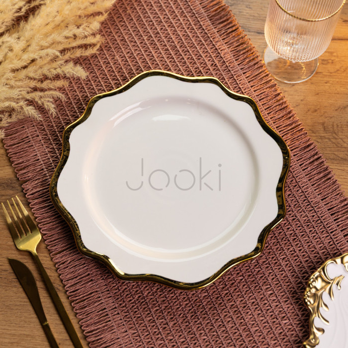 Тарелка десертная фарфоровая Antique White 20 см Yiwu HKPP-8  Jooki
