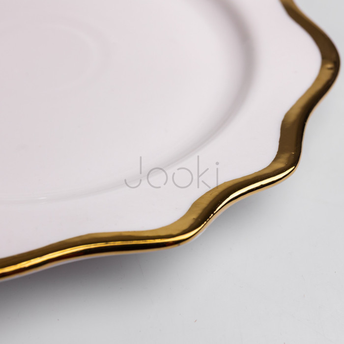 Тарелка десертная фарфоровая Antique White 20 см Yiwu HKPP-8  Jooki