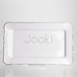 Тортовница на ножке White Square 30.5*30.5 см фарфоровая квадратная Yiwu 120-YH-HG061  Jooki