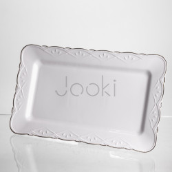 Тортовница на ножке White Square 30.5*30.5 см фарфоровая квадратная Yiwu 120-YH-HG061  Jooki