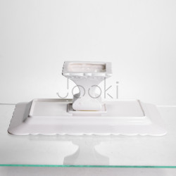 Тортовница на ножке White Square 30.5*30.5 см фарфоровая квадратная Yiwu 120-YH-HG061  Jooki