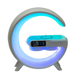 Портативная колонка с зарядкой для телефона и RGB-подсветкой 15 Вт, белая