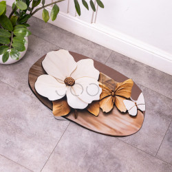 Килимок для ванної кімнати з 3D-ефектом Petal Relief 58*38 см діатомітовий Коричневий HP-42-35 Продумано до деталей 