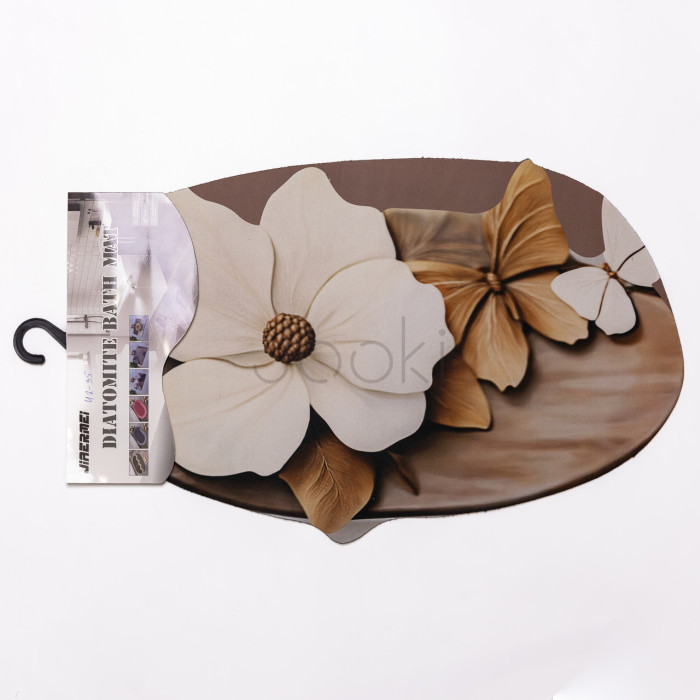 Килимок для ванної кімнати з 3D-ефектом Petal Relief 58*38 см діатомітовий Коричневий HP-42-35 Продумано до деталей 