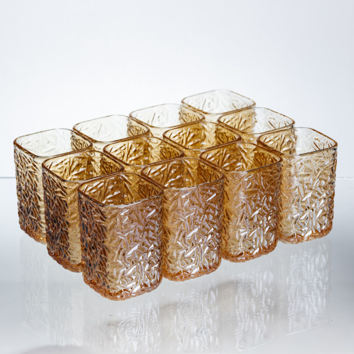 Набір склянок для напоїв Matrix Glass 12 штук по 195 мл коричневий HP-17-44 Продумано до деталей 