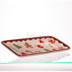 Блюдо сервировочное новогоднее для закусок Merry Christmas 34×14×2 (см) блюдо прямоугольное рождественское из фарфора CR-1-38  Jooki