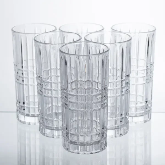 Набір склянок Geometric Glass 6 штук по 300 мл з рельєфним візерунком HP-17-3 Перевірена якість Jooki