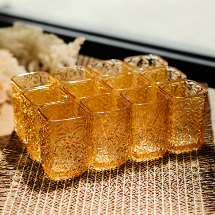 Набір склянок для напоїв Matrix Glass 12 штук по 195 мл коричневий HP-17-44 Продумано до деталей 