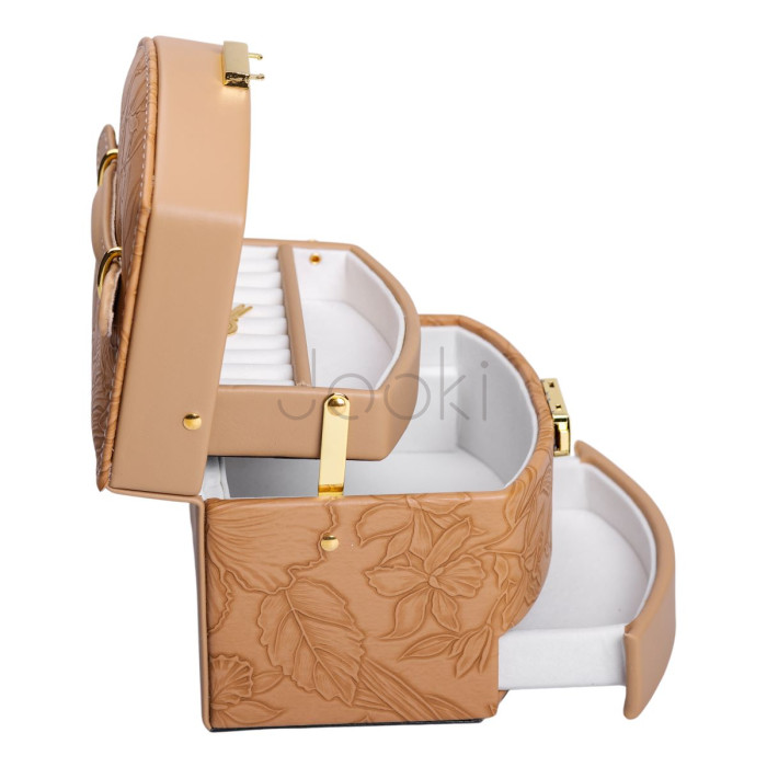 Шкатулка для украшений из эко кожи 3 яруса с замком органайзер для ювелирных изделий Твой стильный выбор 