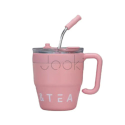Термокружка Coffee & Tea с трубочкой розовая Твой стильный выбор 