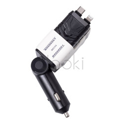Автомобильное зарядное устройство MECHA с выдвижными кабелями и портами USB/Type-C Белый Твой стильный выбор 