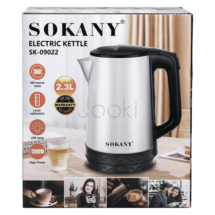 Електрочайник з автоматичним вимкненням 2.3 л Sokany побутовий 1500 Вт SK-09022 Практичне рішення Jooki