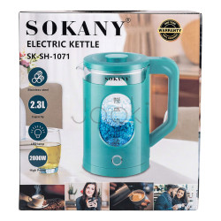 Электрочайник бытовой 2.3 л Sokany дисковый с автоотключением Проверенное качество Jooki