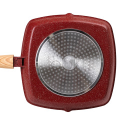 Алюмінієва сковорода-гриль 28 см зі скляною кришкою Square Red MGC HP-4-462R Функціональність Jooki