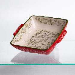 Форма для запекания Vintage 20×16.5×4 (см) квадратная с ручками Красная HM04-13  Jooki