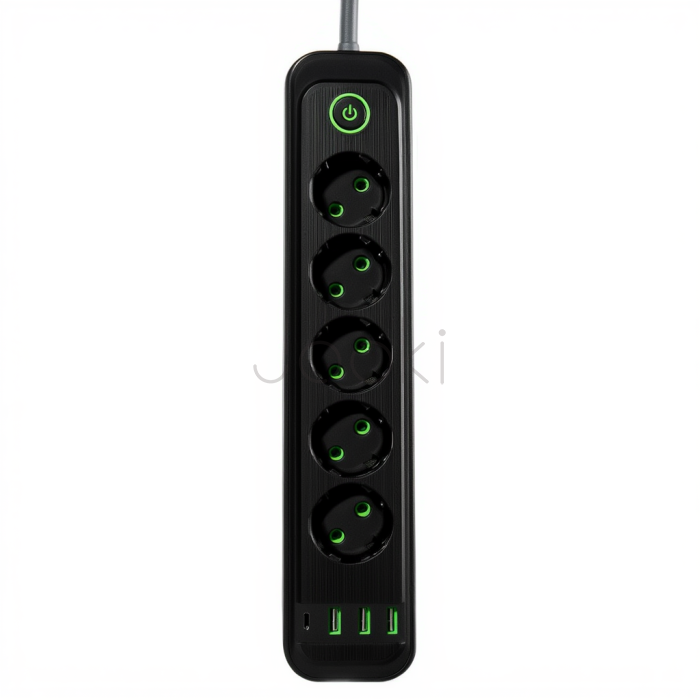 Сетевой фильтр-удлинитель 5 розеток 3xUSB-A 1xUSB-C 3м черный HP-5-42 Удобство и стиль Jooki