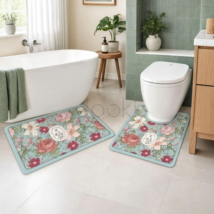 Набор ковриков для ванной Garden 2 штуки 80*50 см/50*40 см диатомитовых Yiwu HP-42-172 Удобство и стиль Jooki