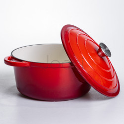 Каструля чавунна емальована 5 л, червоний Yiwu HP-FLG-2 RED  Jooki