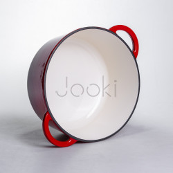 Каструля чавунна емальована 5 л, червоний Yiwu HP-FLG-2 RED  Jooki