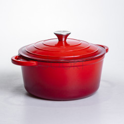 Каструля чавунна емальована 5 л, червоний Yiwu HP-FLG-2 RED  Jooki