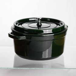 Кокотница чугунная эмалированная 4,5 л, малахит Yiwu HP-FLG-11 green Проверенное качество Jooki
