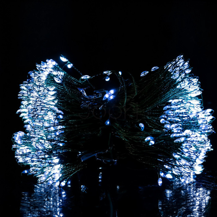 Гирлянда Конский хвост Мишура 1800 LED 20 нитей 3 м зеленая, белый GarlandoPro D1800L3MGW Продумано до деталей 