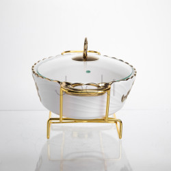 Мармитница фарфоровая Margaret 1 л для вторых блюд 27,5*19*6,5 см Yiwu YYSH1214  Jooki