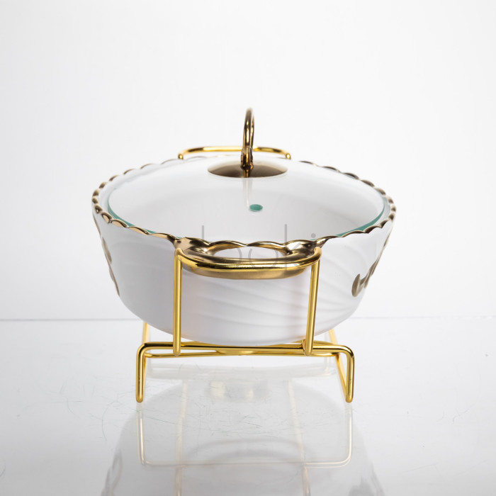 Мармитница фарфоровая Margaret 1 л для вторых блюд 27,5*19*6,5 см Yiwu YYSH1214  Jooki
