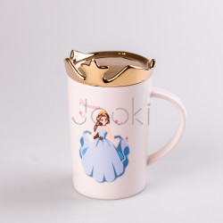 Чашка керамічна Princess 400мл з кришкою Білий Зручність і стиль Jooki