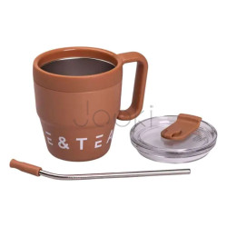 Термокружка Coffee & Tea с трубочкой коричневая  Jooki 
