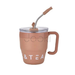 Термокружка Coffee & Tea с трубочкой коричневая  Jooki 