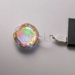 Гирлянда роса 20 метров USB на 200 led светодиодов капля белый провод мультиколор  Jooki