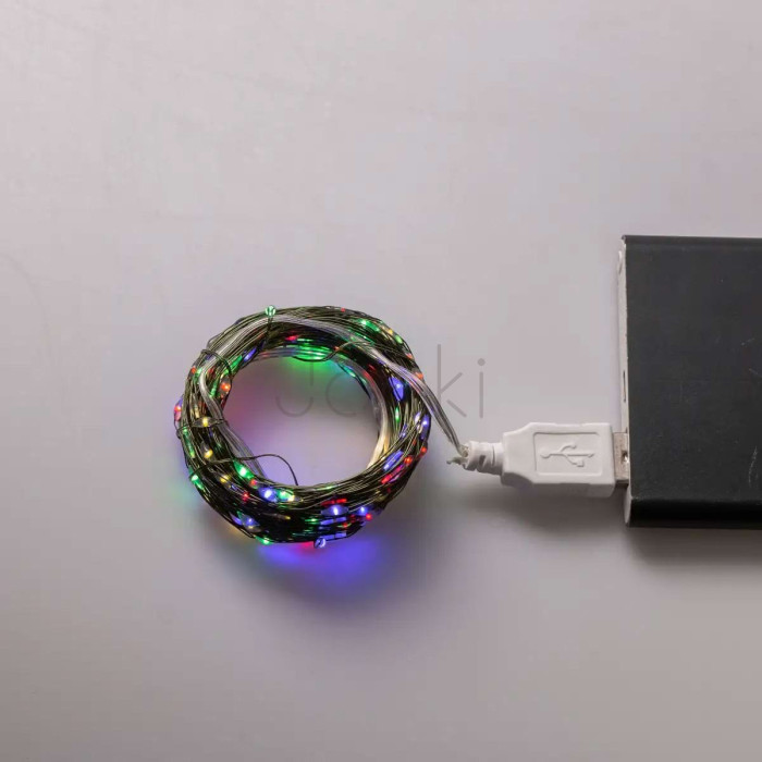 Гирлянда роса 20 метров USB на 200 led светодиодов капля зеленый провод мультиколор Для комфорта каждый день 