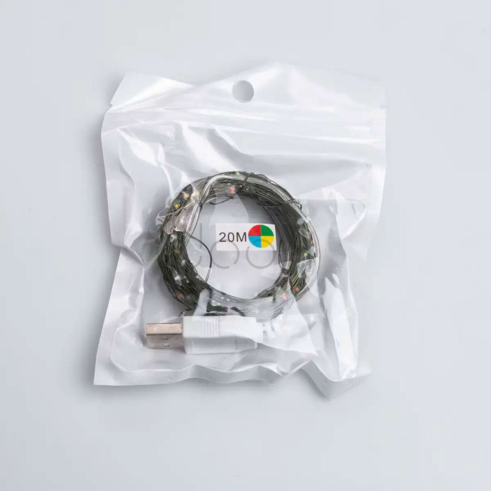 Гирлянда роса 20 метров USB на 200 led светодиодов капля зеленый провод мультиколор Для комфорта каждый день 
