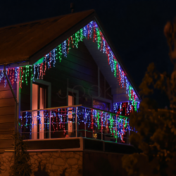 Новорічна гірлянда вулична Бахрома 36 м 600 LED чорний провід Мультиколор 36МBML Зручність і стиль Jooki
