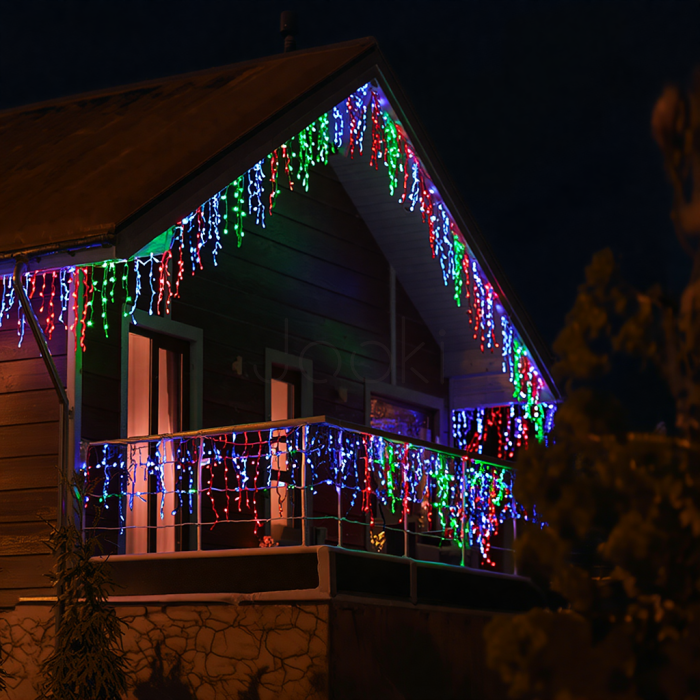 Новорічна гірлянда вулична Бахрома 36 м 600 LED чорний провід Мультиколор 36МBML Зручність і стиль Jooki