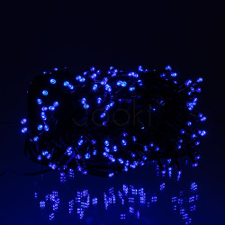 Новогодняя гирлянда уличная 100 м 1000 LED с солнечной батареей 8 режимов работы черный провод Синий SB1000L100MBBL Практическое решение Jooki