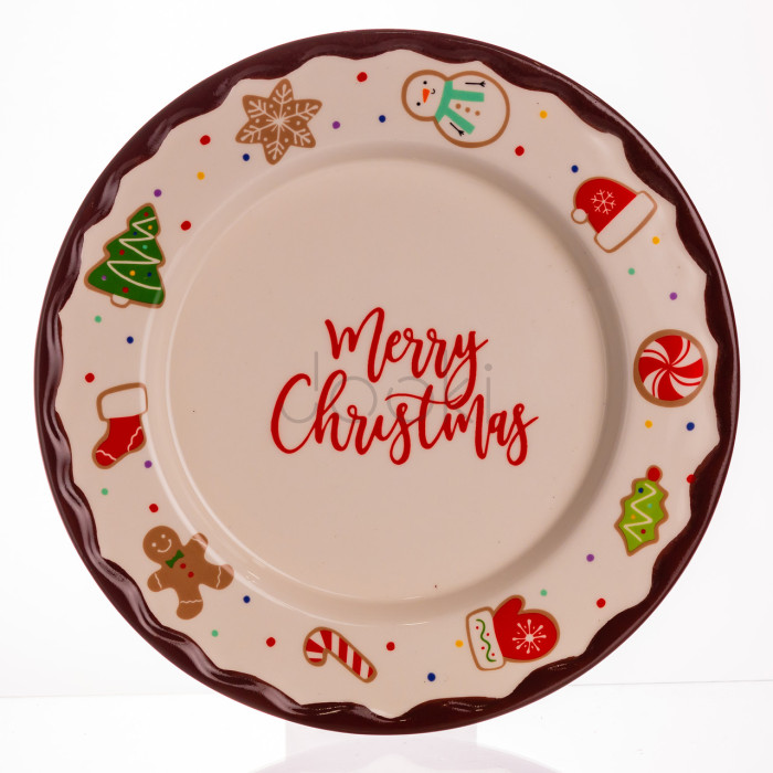 Новорічна тарілка з порцеляни Merry Christmas т Ø27.5 см CR-1-39 Надійний вибір Jooki