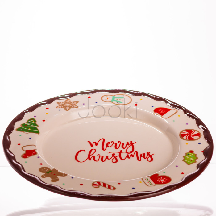 Новорічна тарілка з порцеляни Merry Christmas т Ø27.5 см CR-1-39 Надійний вибір Jooki