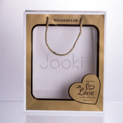 Набор подарочных пакетов из бумаги Love с окошком 12 шт 26×10×32 см HP-10359-18  Jooki 